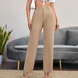 Brand New SHEIN High Waisted Beige Trousers (Size 10)